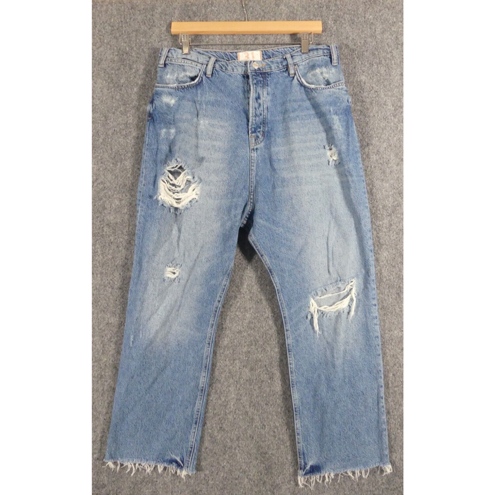 We The Free Jeans by Free People. 31. Distressed Button Fly Crop Raw Hem.